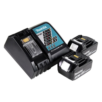 Makita DGA 519 RF Meuleuse d'angle sans fil 18 V 125 mm Brushless X-Lock + 2x batterie 3,0 Ah + chargeur