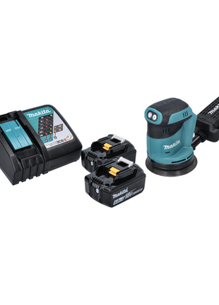 Makita DBO 180 RG Akku Exzenterschleifer 18 V 125 mm + 2x Akku 6,0 Ah + Ladegerät - Toolbrothers