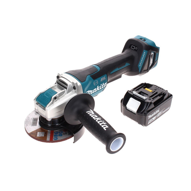 Amoladora angular sin cable Makita DGA 519 T1 18 V 125 mm Brushless X-Lock + 1x batería recargable 5,0 Ah - sin cargador