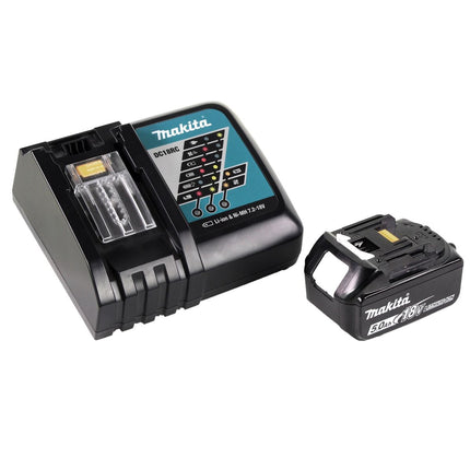 Amoladora angular sin cable Makita DGA 519 RT1 18 V 125 mm Brushless X-Lock + 1x batería recargable 5,0 Ah + cargador