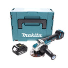 Makita DGA 519 T1J Amoladora angular sin cable 18 V 125 mm Brushless X-Lock + 1x batería recargable 5,0 Ah + Makpac - sin cargador