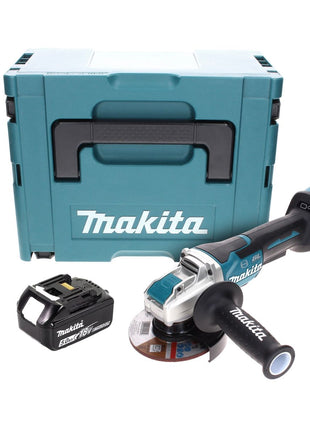 Makita DGA 519 T1J Meuleuse d'angle sans fil 18 V 125 mm Brushless X-Lock + 1x batterie 5,0 Ah + Makpac - sans chargeur