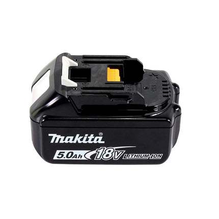 Makita DGA 519 T1J Amoladora angular sin cable 18 V 125 mm Brushless X-Lock + 1x batería recargable 5,0 Ah + Makpac - sin cargador