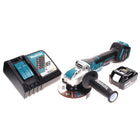 Amoladora angular sin cable Makita DGA 519 RG1 18 V 125 mm Brushless X-Lock + 1x batería recargable 6,0 Ah + cargador