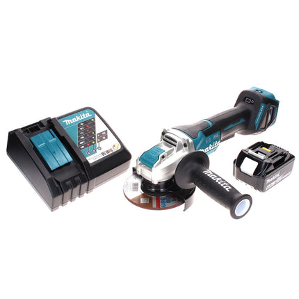 Amoladora angular sin cable Makita DGA 519 RG1 18 V 125 mm Brushless X-Lock + 1x batería recargable 6,0 Ah + cargador