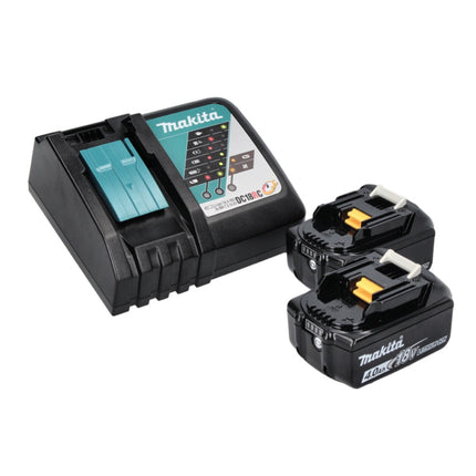 Pialla a batteria Makita DKP 181 RMJ 82 mm 18 V brushless + 2x batteria ricaricabile 4,0 Ah + caricabatterie + Makpac