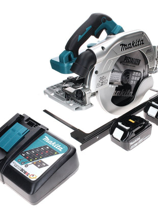 Makita DHS 900 RM2 Scie circulaire sans fil 36 V (2x 18 V) 235 mm brushless + 2x Batteries 4,0 Ah + Chargeur