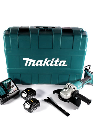 Amoladora angular a batería Makita DGA 900 RGK 36 V (2x 18 V) 230 mm sin escobillas + 2x batería 6,0 Ah + cargador + maletín