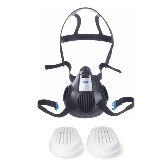 Máscara respiratoria Dräger X-plore 3500 M media máscara para filtro de bayoneta tamaño M + 2x filtro de partículas X-plore P3 R (6738011)