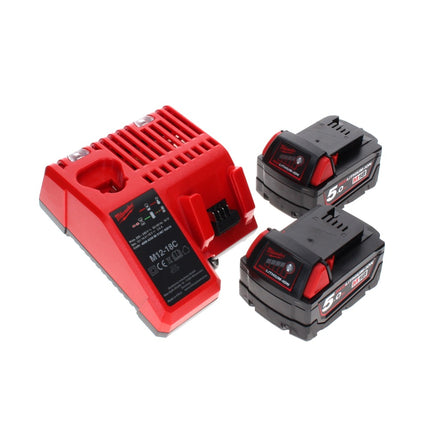 Milwaukee M18 JSR DAB+-502C batería / radio de red radio de obra 18 V + 2x baterías 5,0 Ah + cargador