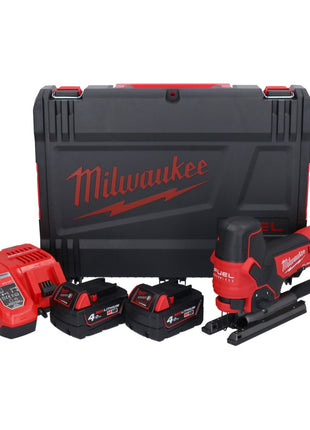 Sierra de calar a batería Milwaukee M18 FBJS-402X 18 V sin escobillas + 2x baterías 4.0 Ah + cargador + caja HD