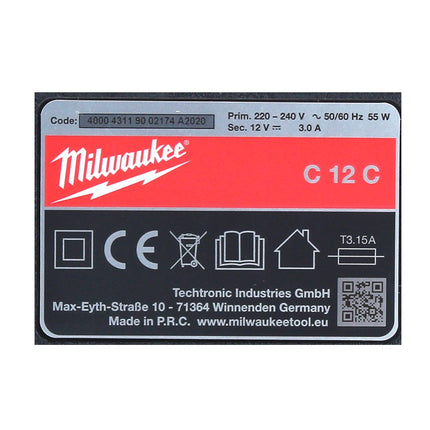 Milwaukee Akku Starter Set 12 V mit 2x Akku 1,5 Ah + M12 C12C Ladegerät