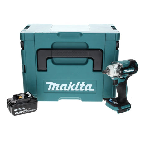 Makita DTW 300 T1J cordless impact wrench 18 V 330 Nm 1/2" brushless + 1x rechargeable battery 5.0 Ah + Makpac - without charger