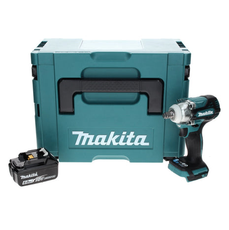 Makita DTW 300 G1J cordless impact wrench 18 V 330 Nm 1/2" brushless + 1x rechargeable battery 6.0 Ah + Makpac - without charger