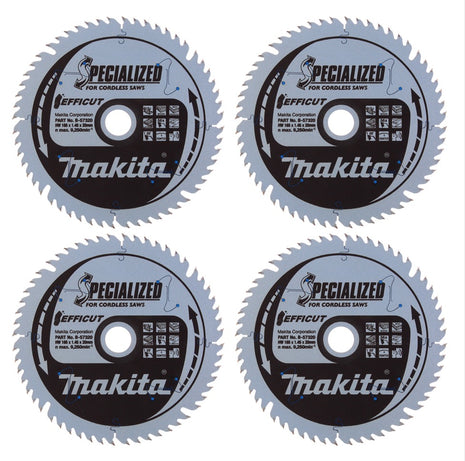 Makita CCXF16556EL SPECIALIZED EFFICUT Sägeblatt 165 x 20 x 1,45 mm 4 Stk. ( 4x B-57320 ) 56 Zähne für Holz, Laminat und Kunststoff