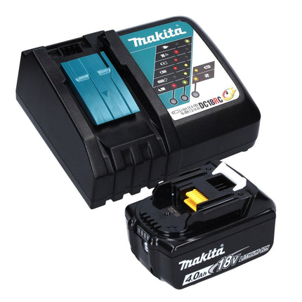 Tijera cortacésped a batería Makita DUM 604 RM1X 18 V con cuchilla cortacésped y arbustos + 1x batería 4,0 Ah + cargador