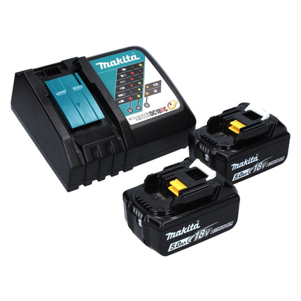 Tijera cortacésped a batería Makita DUM 604 RTX 18 V con cuchilla cortacésped y arbustos + 2x baterías 5,0 Ah + cargador