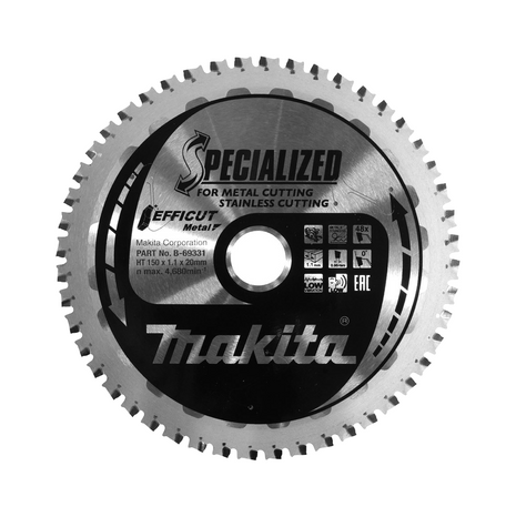 Makita MCCS15048E SPECIALIZED EFFICUT saw blade 150 x 20 x 1.1 mm ( B-69331 ) 48 teeth for metal