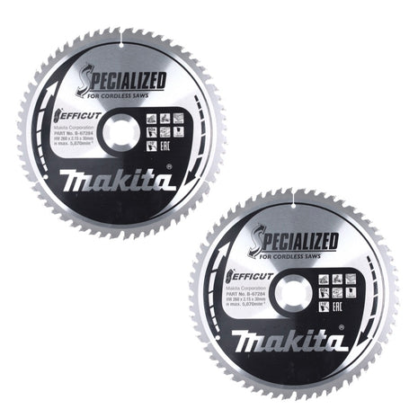 Makita CMSXF26080G Hoja de sierra SPECIALIZED EFFICUT 260 x 30 x 1,65 mm 2 piezas (2x B-67284) 60 dientes para madera