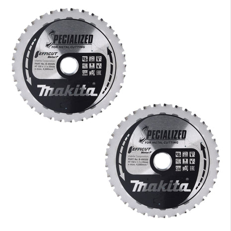 Makita MCCS15033E SPECIALIZED EFFICUT Sägeblatt 150 x 20 x 1,1 mm 2 Stk. ( 2x B-69325 ) 33 Zähne für Metall