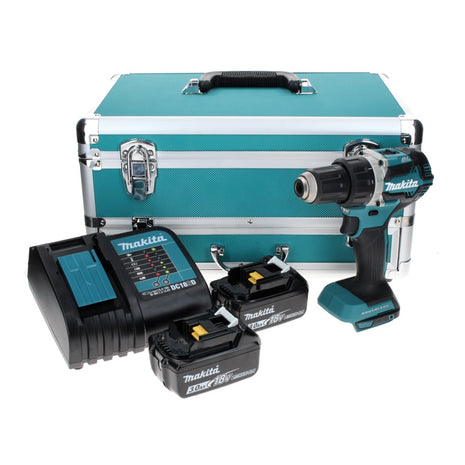 Makita DDF 484 SFTX Akku Bohrschrauber 18 V 54 Nm Brushless + 2x Akku 3,0 Ah + Ladegerät + 70 tlg. Bit Bohrer Set + TX Alu Koffer