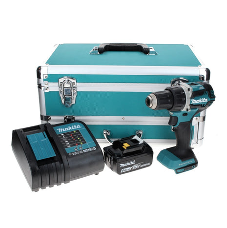 Makita DDF 484 ST1TX taladro atornillador inalámbrico 18 V 54 Nm sin escobillas + 1x batería 5,0 Ah + cargador + juego de brocas de 70 piezas + maletín de aluminio TX