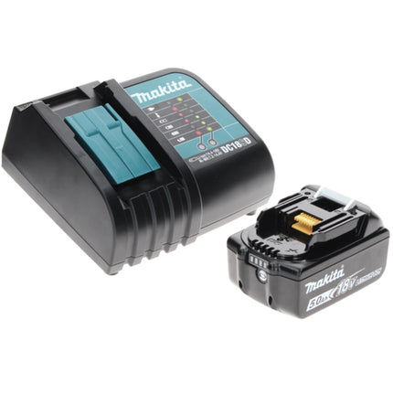 Makita DHP 485 ST1TX Trapano avvitatore con percussione a batteria 18V 50Nm + 1x Batteria 5,0 Ah + Caricabatterie + Set 70 punte + Valigetta in alluminio TX