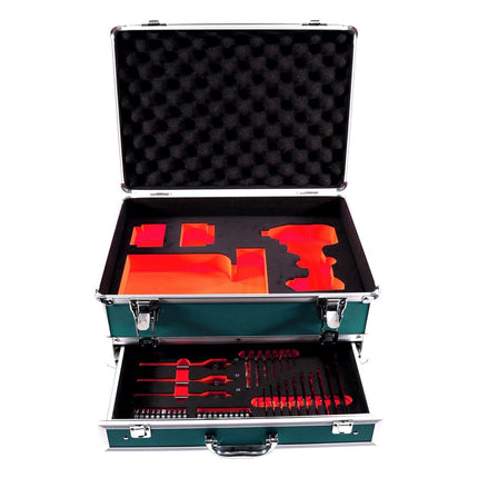 Makita DTD 152 SGTX Avvitatore ad impulsi a batteria 18V 165Nm + 2x Batterie 6,0 Ah + Caricabatterie + Set 70 punte avvit./forat. + Valigetta in alluminio TX