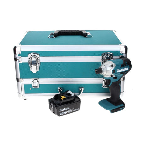 Makita DTD 156 F1TX Clé à chocs sans fil 18 V 155 Nm + 1x batterie 3,0 Ah + jeu de 70 forets + coffret en aluminium TX - sans chargeur