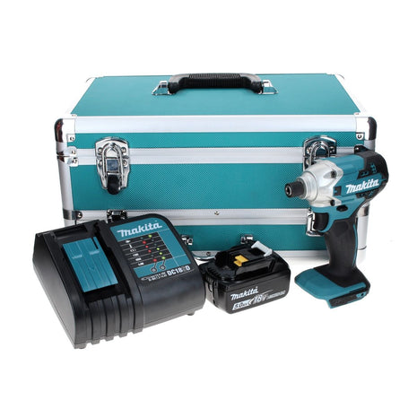 Makita DTD 156 ST1TX Akku Schlagschrauber 18 V 155 Nm + 1x Akku 5,0 Ah + Ladegerät + 70 tlg. Bit Bohrer Set + TX Alu Koffer