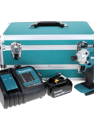 Makita DTD 156 SG1TX clé à chocs sans fil 18 V 155 Nm + 1 batterie 6,0 Ah + chargeur + jeu de 70 forets + coffret en aluminium TX