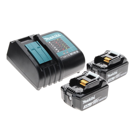 Makita DTW 180 SFTX Clé à chocs sans fil 18 V 180 Nm 3/8" sans balais + 2 batteries 3,0 Ah + chargeur + jeu de 70 forets + coffret en aluminium TX