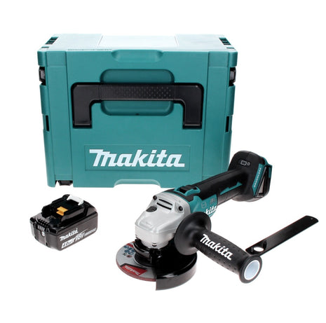 Makita DGA 506 M1J Meuleuse d'angle sans fil 18 V 125 mm brushless + 1x Batterie 4.0 Ah + Coffret Makpac - sans chargeur