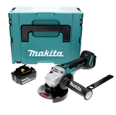 Makita DGA 506 G1J Smerigliatrice angolare a batteria 18V 125mm Brushless + 1x Batteria 6,0 Ah + Valigetta Makpac - senza caricatore