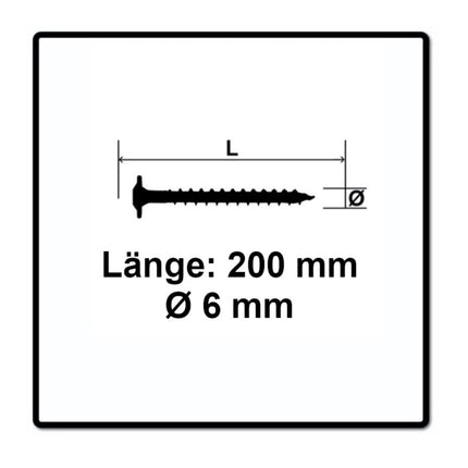 SPAX HI.FORCE Flat Head Screw 6.0 x 200 mm, 50 pcs. ( 0251010602005 ) Torx T-Star Plus T30 partial thread Wirox 4Cut