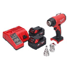 Milwaukee M18 BHG-402 akumulatorowy pistolet na gorące powietrze 18 V 470 °C + 2x akumulator 4,0 Ah + ładowarka