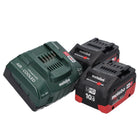 Metabo 18 V basic set 2x batería 10,0 Ah LIHD + cargador ASC 145 sistema CAS