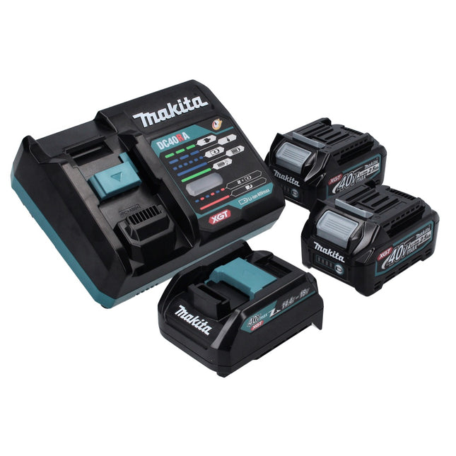 Makita Power Source Kit 40 V max. avec 2x BL 4025 batterie 2.5 Ah ( 2x 191B36-3 ) + DC 40 RA chargeur rapide ( 191E07-8 ) + ADP10 adaptateur de charge LXT sur XGT 14,4V 18V ( 191C10-7 )