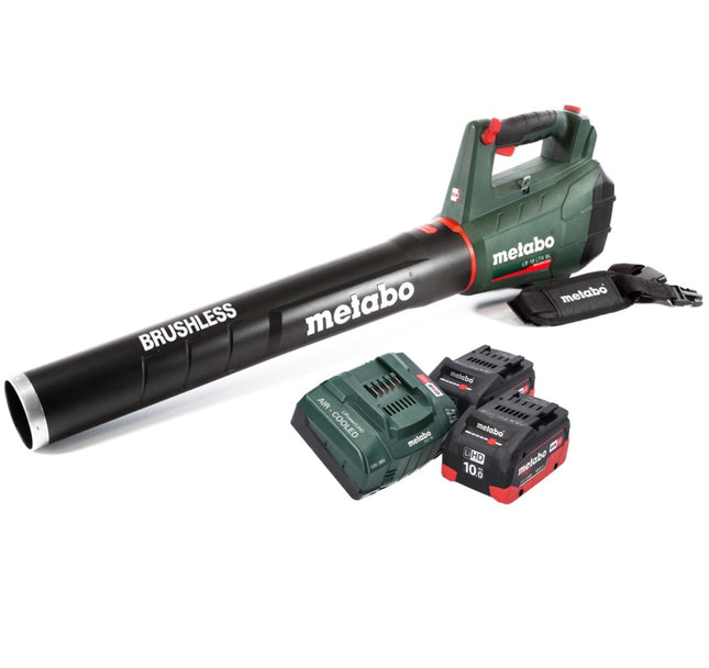 Soplador de hojas sin cable Metabo LB 18 LTX BL 18 V sin escobillas + 2x batería recargable 10,0 Ah + cargador