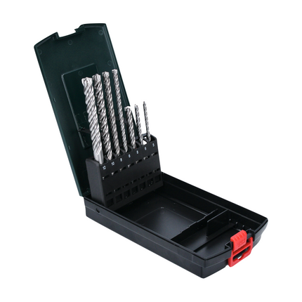 Martillo combinado a batería Metabo KHA 18 LTX 18 V 2,2 J SDS Plus + 1x batería 5,5 Ah + cargador + juego de brocas para piedra P4P SDS plus de 7 piezas + metaBOX