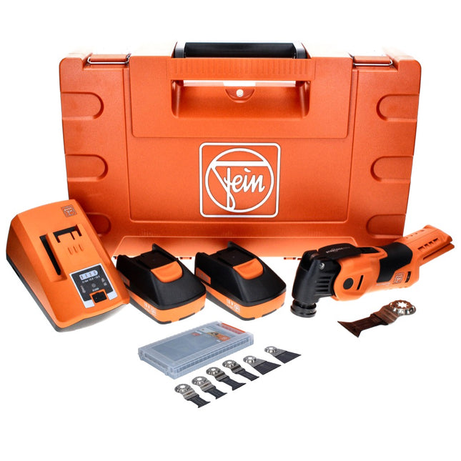 Fein MultiMaster AMM 700 MAX C Machine oscillante sans fil 18 V Starlock Max sans balai + 2x Batteries 3 Ah + Chargeur + Set d accessoires 6 pcs + Coffret Systainer - Remplaçant du 575719
