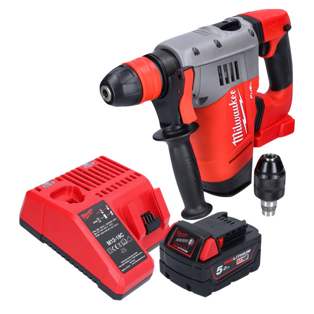 Milwaukee M18 CHPX-501C Perforateur sans fil 18 V 4.0 J SDS Plus brushless + 1x Batterie 5.0 Ah + Chargeur