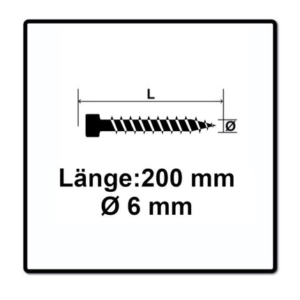 Tornillo SPAX IN.FORCE 6,0 x 200 mm 500 piezas (5x 1211010602005) Torx T-STAR Plus T30 culata totalmente roscada Broca WIROX 4CUT