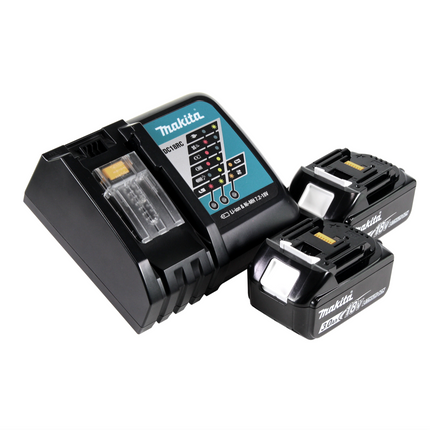 Soplador sin cable Makita DUB 184 RF 18 V sin escobillas + 2x batería recargable 3,0 Ah + cargador