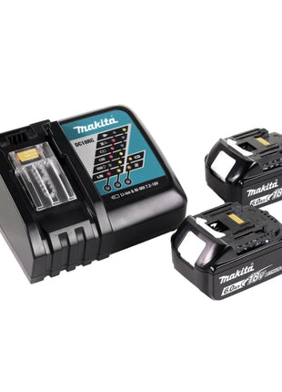 Soplador a batería Makita DUB 184 RG 18 V sin escobillas + 2x baterías 6,0 Ah + cargador