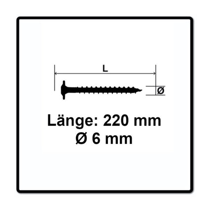 Tornillo cabeza placa SPAX HI.FORCE 6,0 x 220 mm 250 piezas (5x 0251010602205) Torx T-Star Plus T30 rosca parcial Wirox 4Cut
