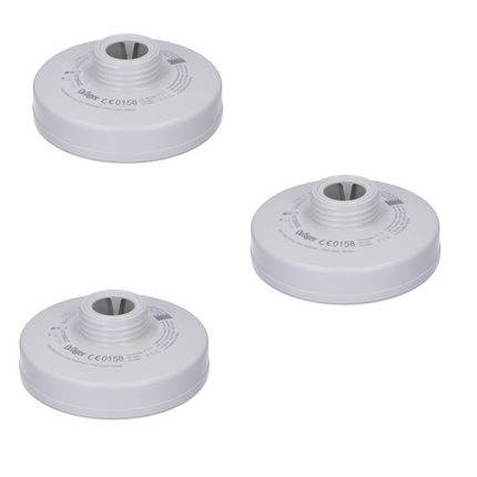 Dräger Rd40 Partikel Filter Set 3x P3 R ( 3x 6738932 ) für Vollmasken X-plore 6000 und Halbmasken X-plore 4000