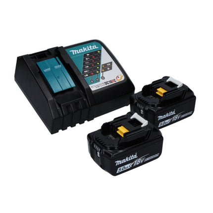 Rasaerba a batteria Makita DLM 432 RT2 36 V (2x 18 V) 43 cm senza spazzole + 2x batterie da 5,0 Ah + caricabatterie