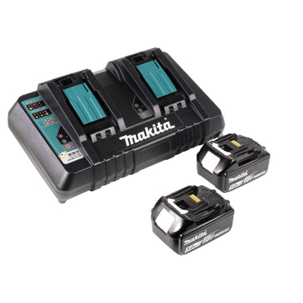 Makita DLM 432 PT2 Rasaerba a batteria 36V ( 2x18V ) 43 cm / Brushless + 2x Batterie 5,0 Ah + Caricabatterie doppio