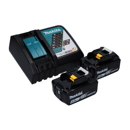 Makita DLM 432 RG2 tondeuse à gazon sans fil 36 V ( 2x 18 V ) 43 cm sans balai + 2x batterie 6,0 Ah + chargeur + chargeur de batterie